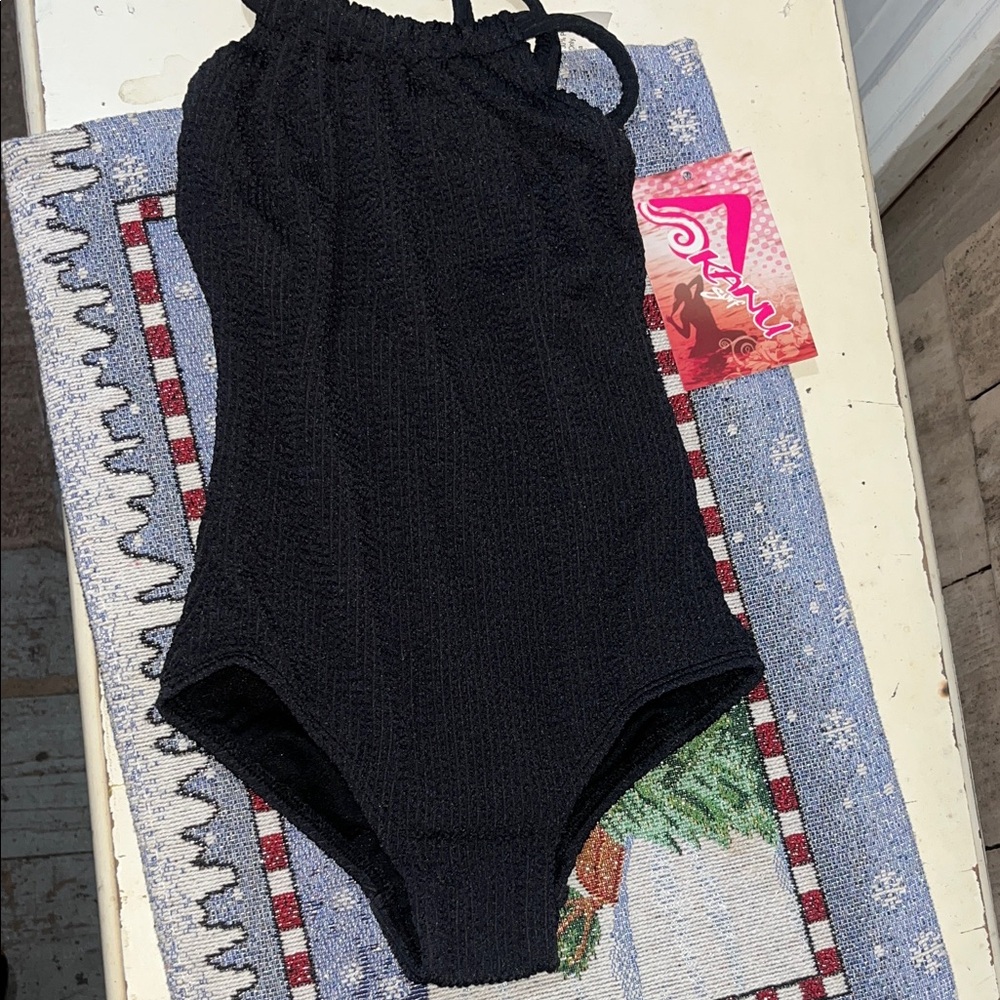 NWT Kanu surf Black Textured Swimsuit